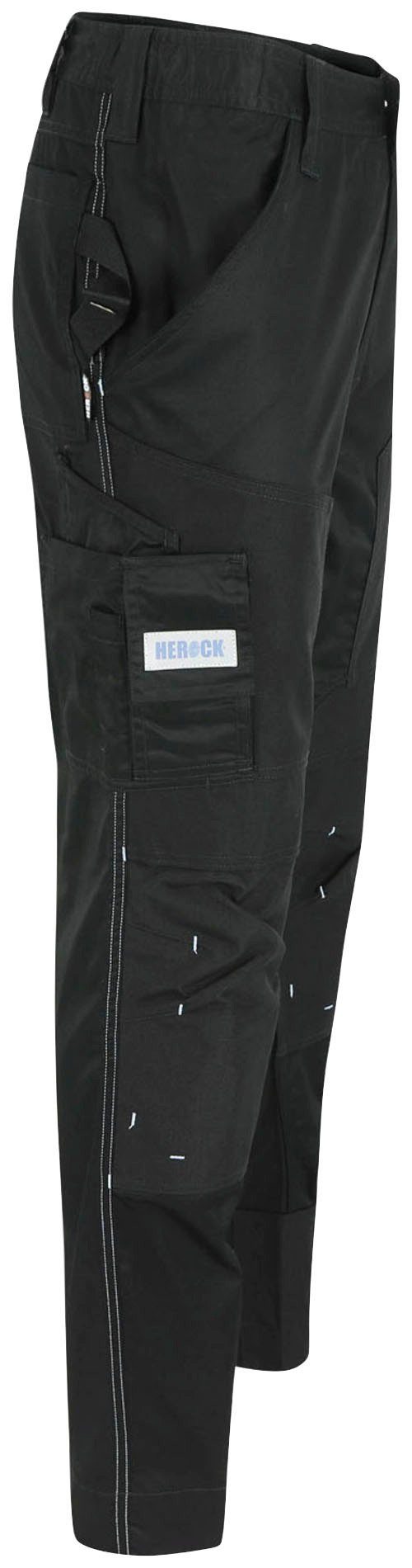 Herock mit Stretch, leicht Arbeitshose Capua Farben Taschen, mehrere Coolmax® Hose schwarz Viele -Techn.;
