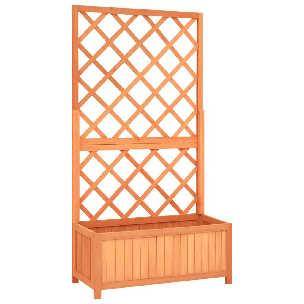 vidaXL Rankgitter 70 x 30 x 135 cm Garten-Spalier mit Blumenkasten Braun 70x30x135 cm Ta