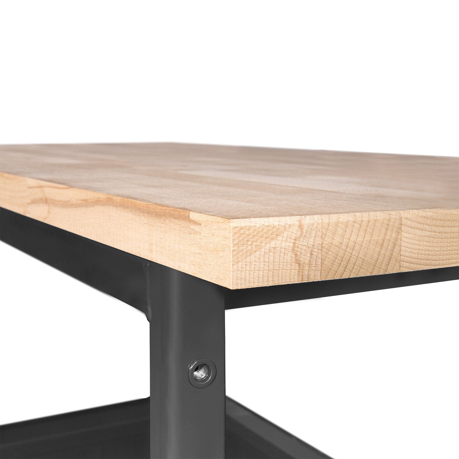 PROREGAL® Werkbank Mobile Werkbank mit 2 Etagen Schiebegriff, HxBxT 83x130x60cm Anthrazit