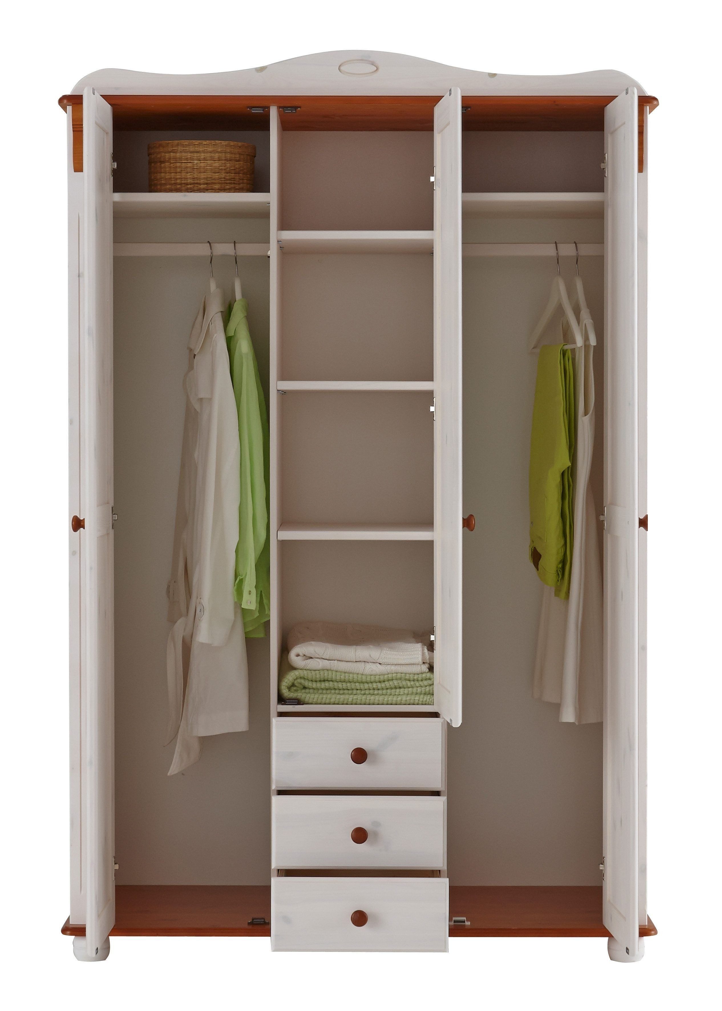 OTTO home Kleiderschrank Adele (Breite x Höhe x Tiefe ca: 130 cm x 191 cm x 53,5 cm) aus massiver Kiefer, Landhausstil – Bild 5 von 5