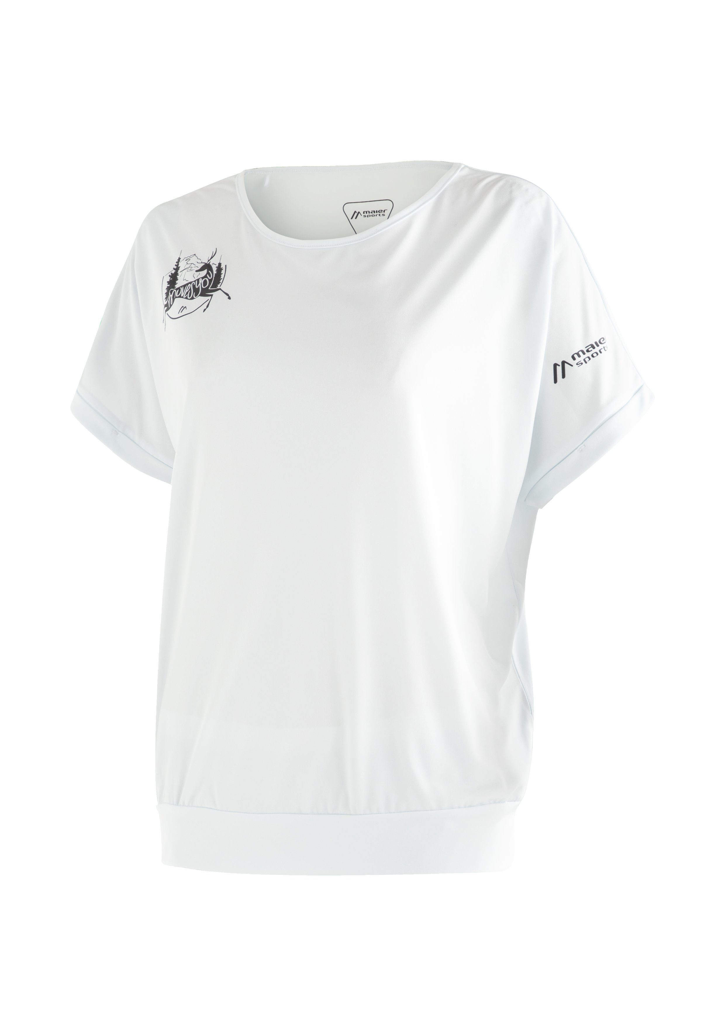 für Kurzarmshirt Sports Setesdal T-Shirt W Freizeit Damen weiß Wandern und Maier