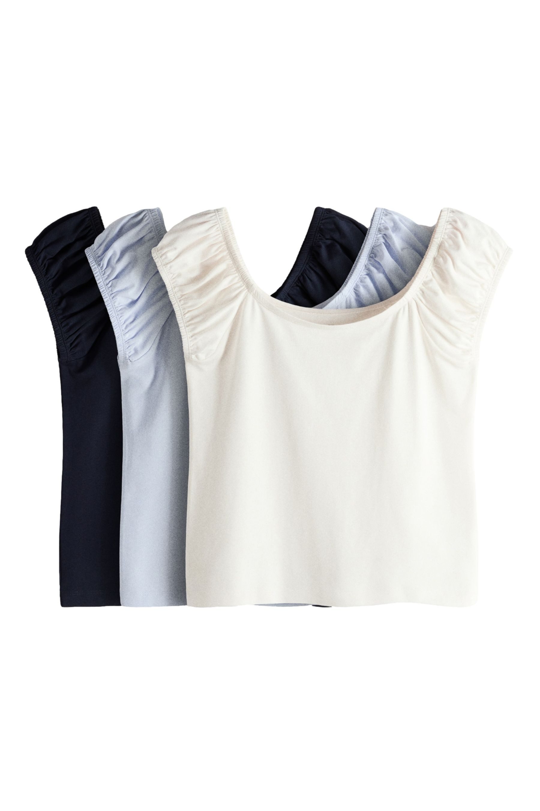 The Set Shirttop The Set T-Shirts mit geraffter Schulter, 3er-Pack (3-tlg)