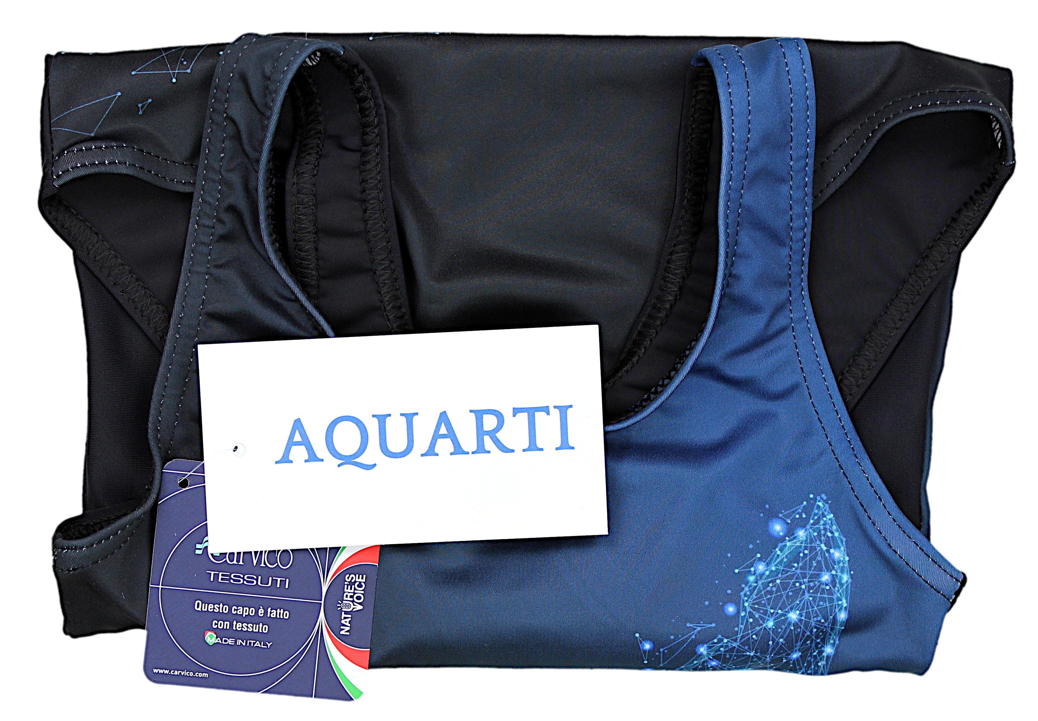 Aquarti Badeanzug Aquarti Mädchen Badeanzug Print / Blau Schmetterling mit Schwarz Ringerrücken