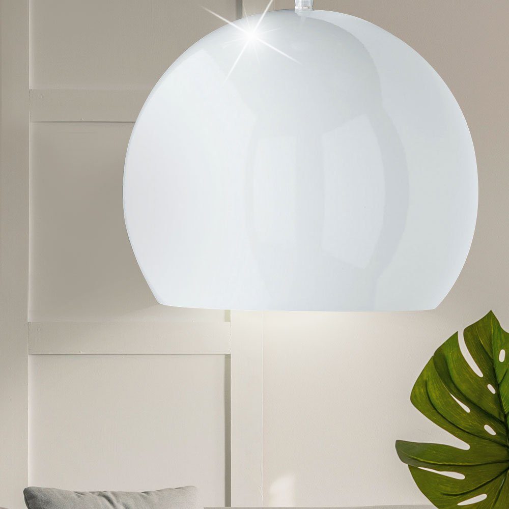 Pendel Lobby weiß- Beleuchtung Flur Metall Warmweiß, LED LED Hänge etc-shop Lampe Leuchtmittel Wohnraum inklusive, Pendelleuchte,