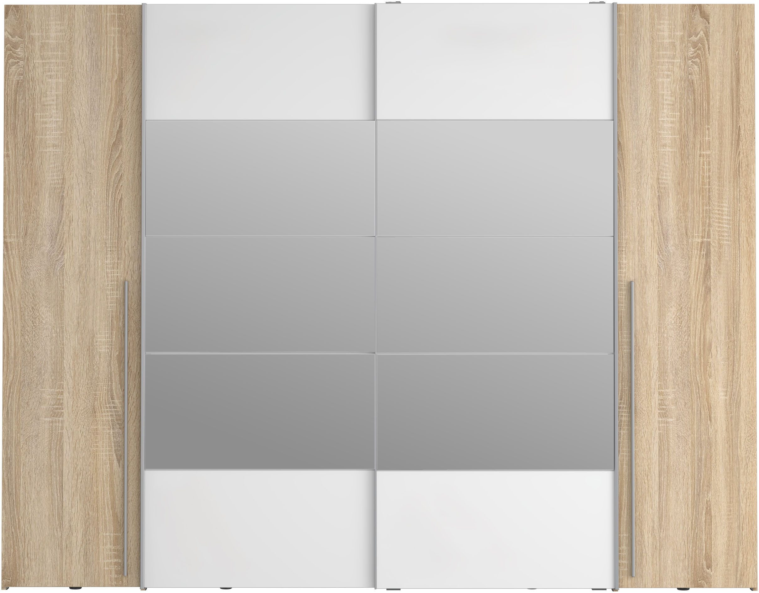 FORTE Kleiderschrank Narago, Kombischrank, modernes Design (B/H/T ca. 270/210/61cm) Schwebetüren in Kombination mit Drehtüren, Made in Europe
