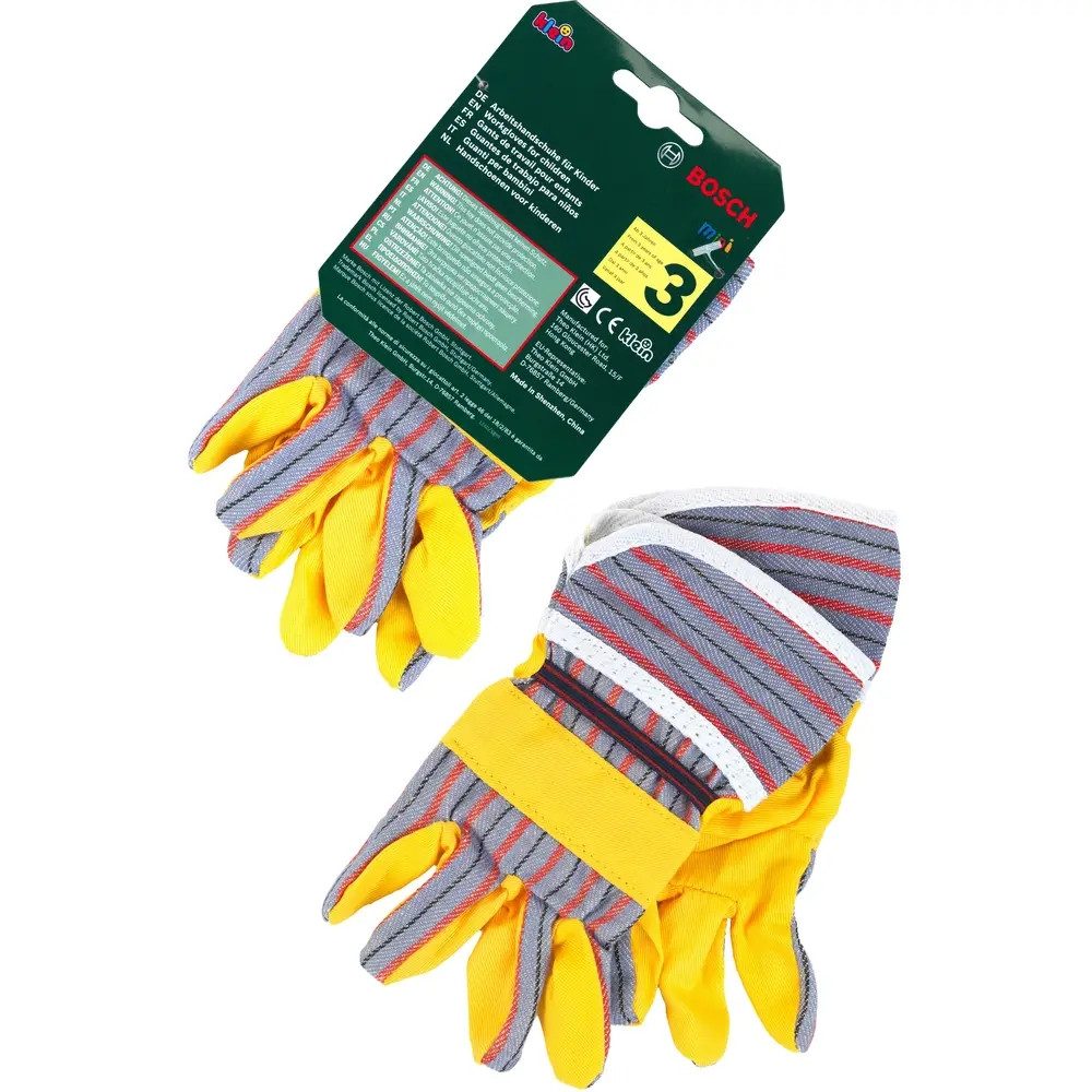 Klein Toys Werkbank Theo Klein 8120 - Bosch Paar Arbeitshandschuhe, ca. 10,7x1x19,5 cm, ab