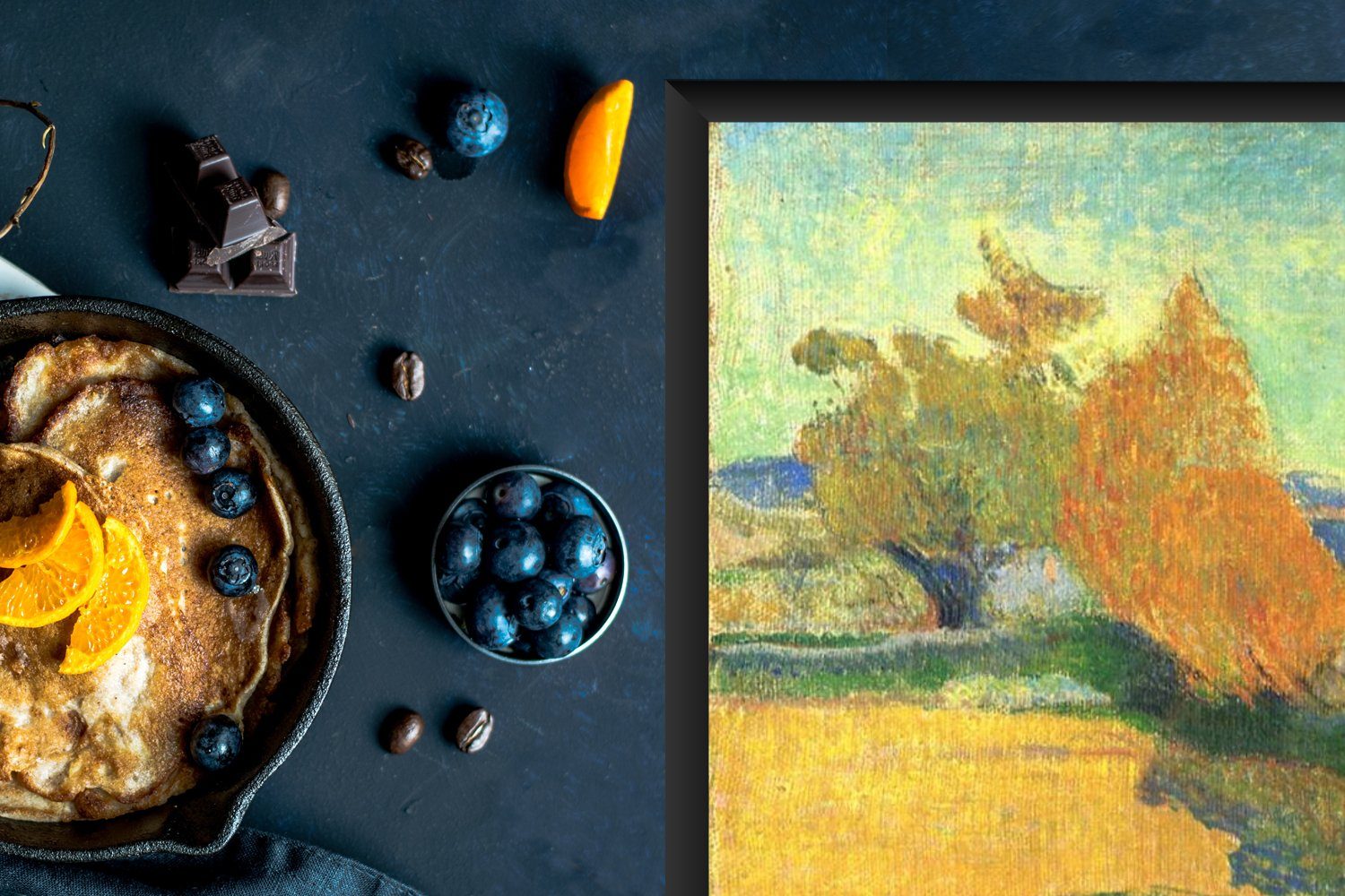 Gemälde - Mobile (1 Herdblende-/Abdeckplatte Gauguin, 70x52 in Arles nutzbar, Landschaft tlg), von Ceranfeldabdeckung Vinyl, cm, Arbeitsfläche MuchoWow Paul