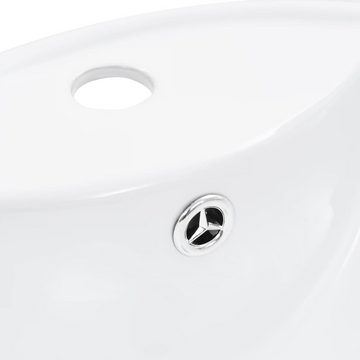 vidaXL Waschbecken Waschbecken mit Überlauf 46,5 x 18 cm Keramik Weiß