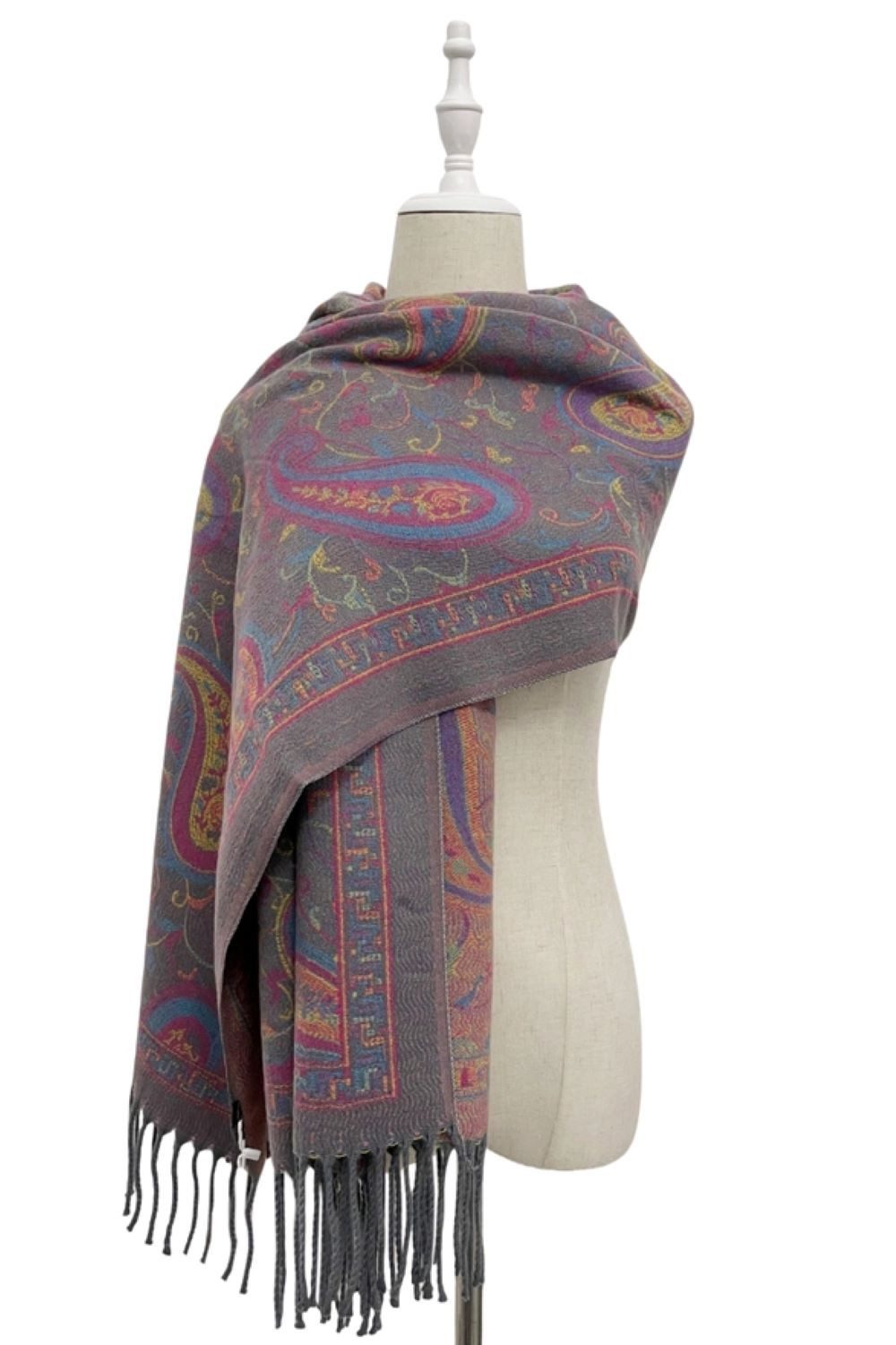 Fashion Scarf World Modeschal Eleganter Winter-Schal mit feinem Paisley-Gewebe und Fransenabschluss, Für Sie und Ihn – ein stilvolles Unisex-Accessoire für jeden Anlass