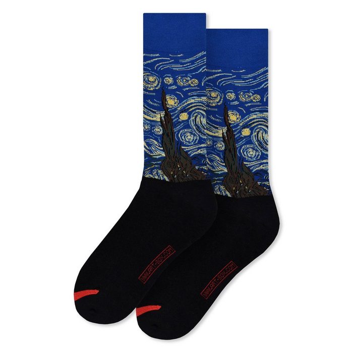 MuseARTa Langsocken Vincent van Gogh - Sternennacht (Packung 1-Paar 1 Paar) Kunstwerke Socken Strümpfe Herren oder Damen Socken Kunst-Motiv