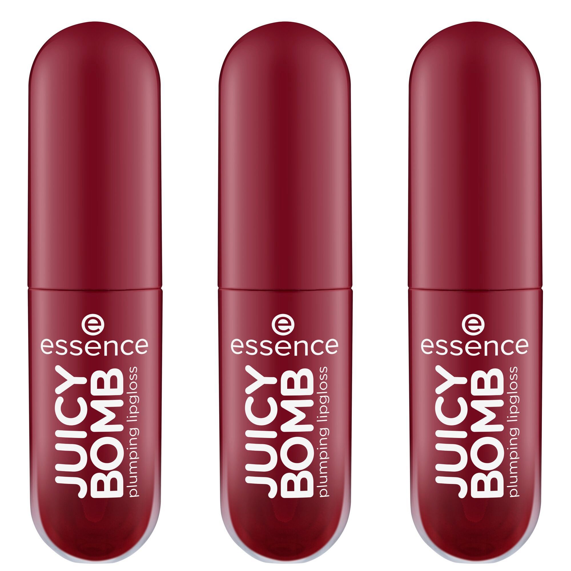Essence Lipgloss JUICY BOMB PLUMING LIPGLOSS, 3-tlg., für ein unwiderstehlich glänzendes Finish