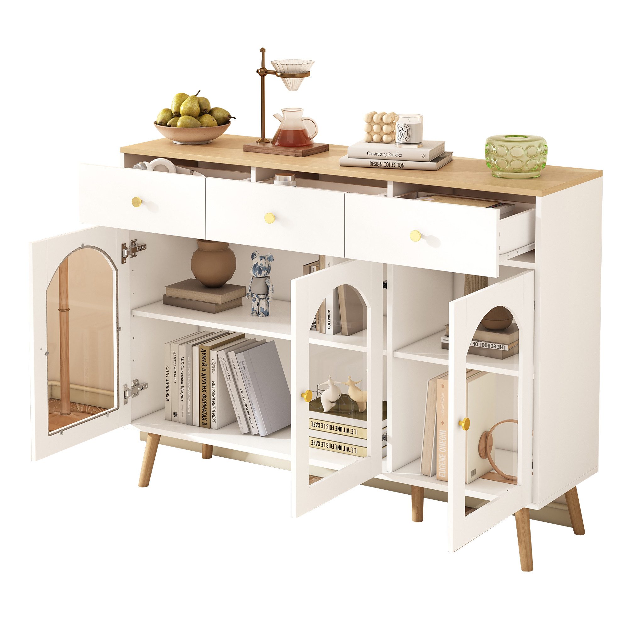 OKWISH Sideboard Mid-Century Buffet – Flexibles günstig online kaufen