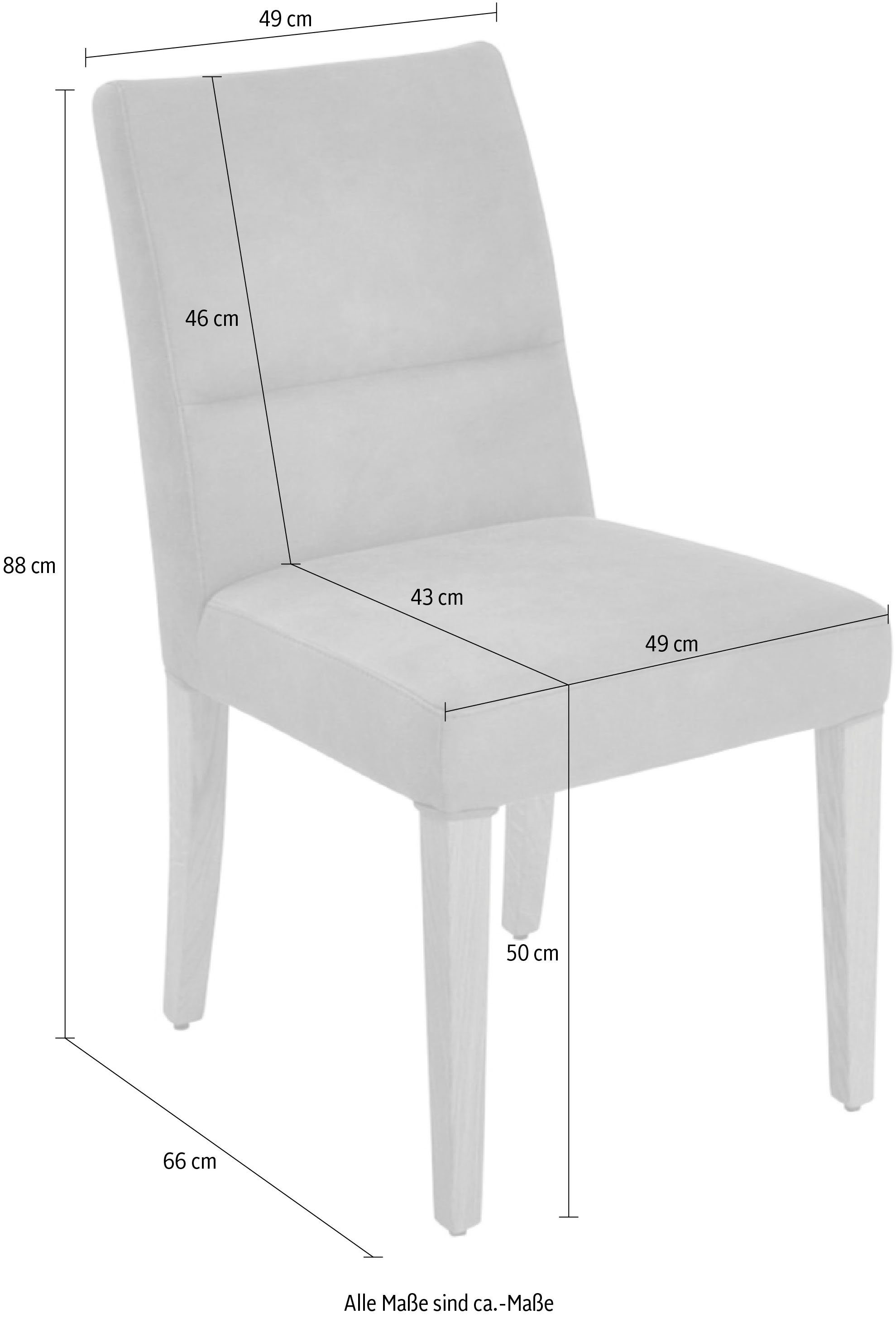 K+W Komfort & Wohnen geölt, hochwertiger mit 4-Fuß-Holzstuhl Polsterung in Wildeiche 4-Fußstuhl GOBY