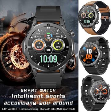 ZPIMY Herren mit Telefonfunktion," AMOLED Touchscreen Smartwatch (1.49 Zoll, Andriod iOS), 123 Sportmodi Aktivitätstracker Schlafmonitor Schrittzähler IP68