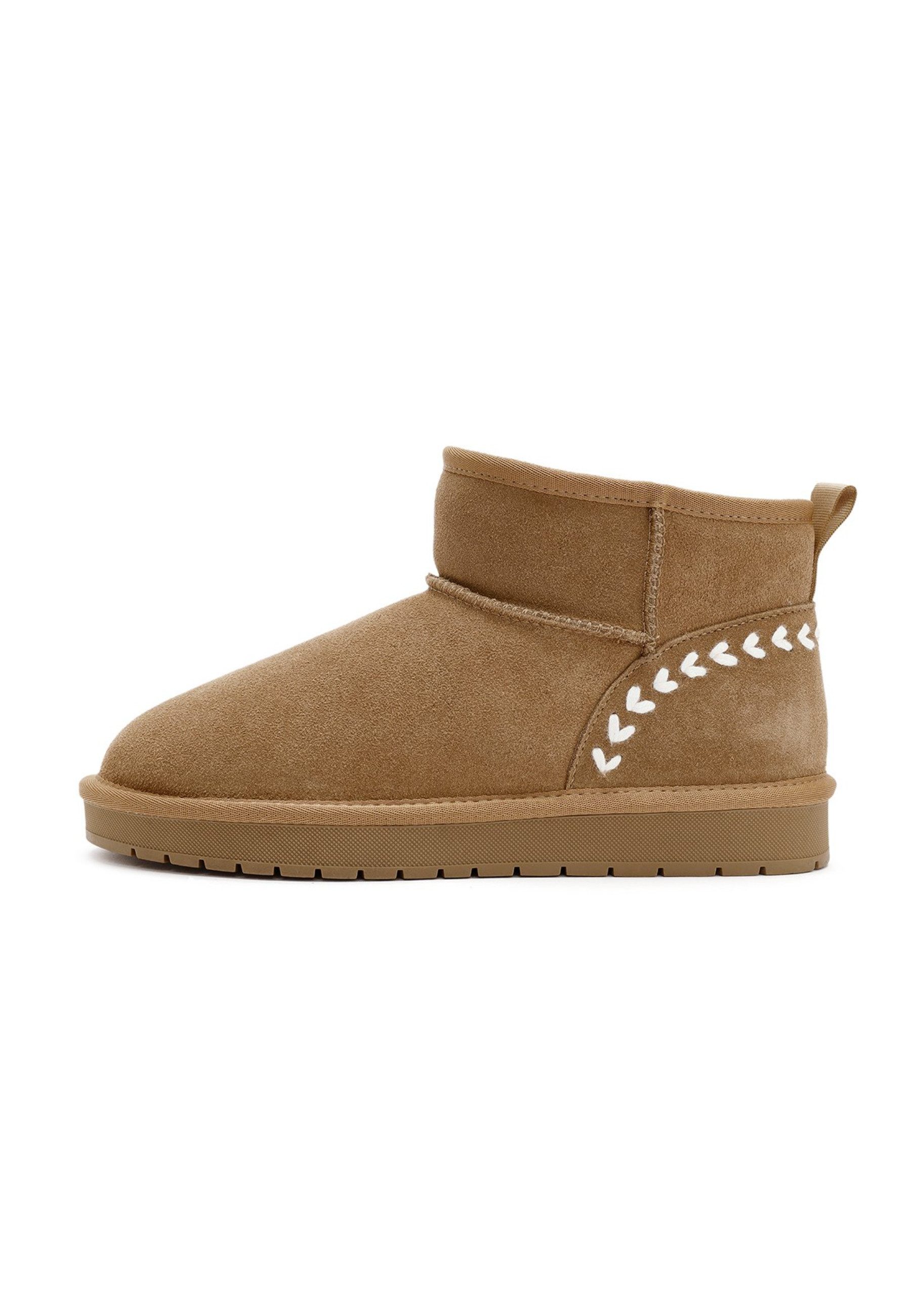 Teddy-Stiefel aus Veloursleder Ankleboots