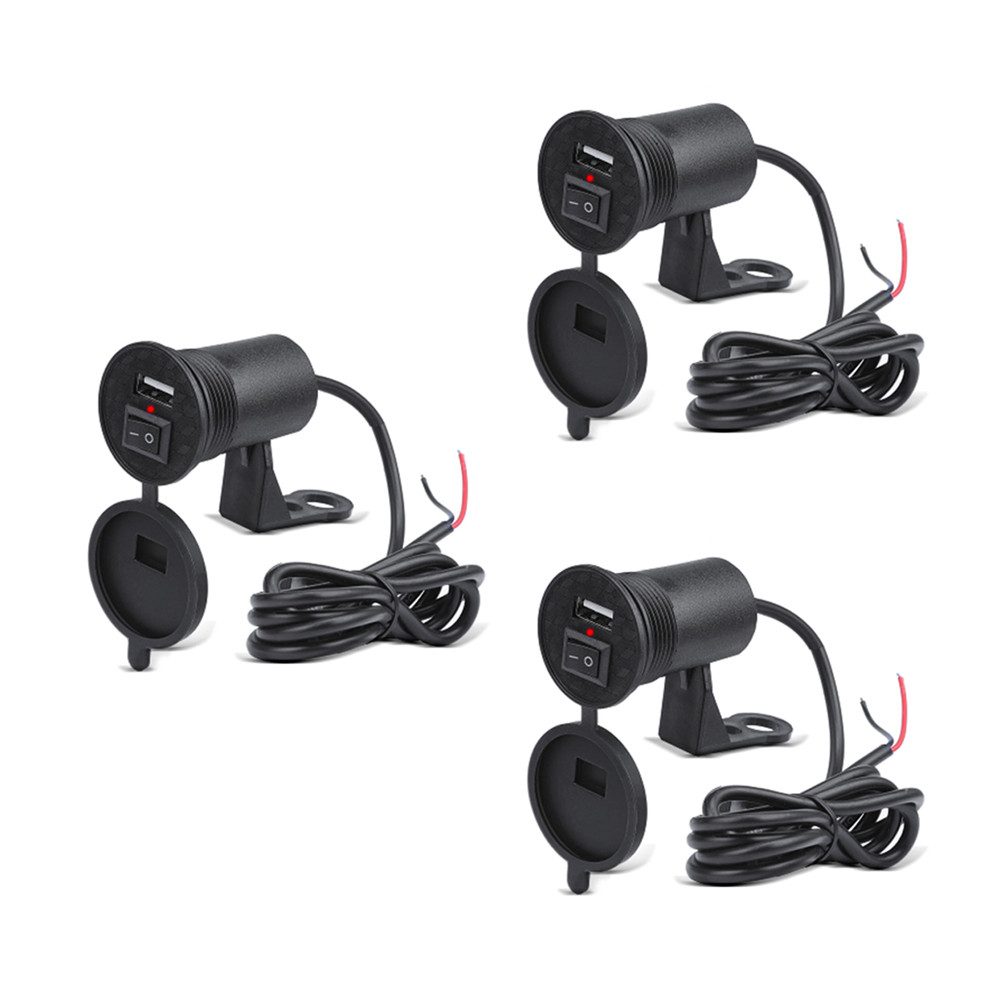 3er-Set 12V Motorrad USB Steckdose # US4 USB-Ladegerät
