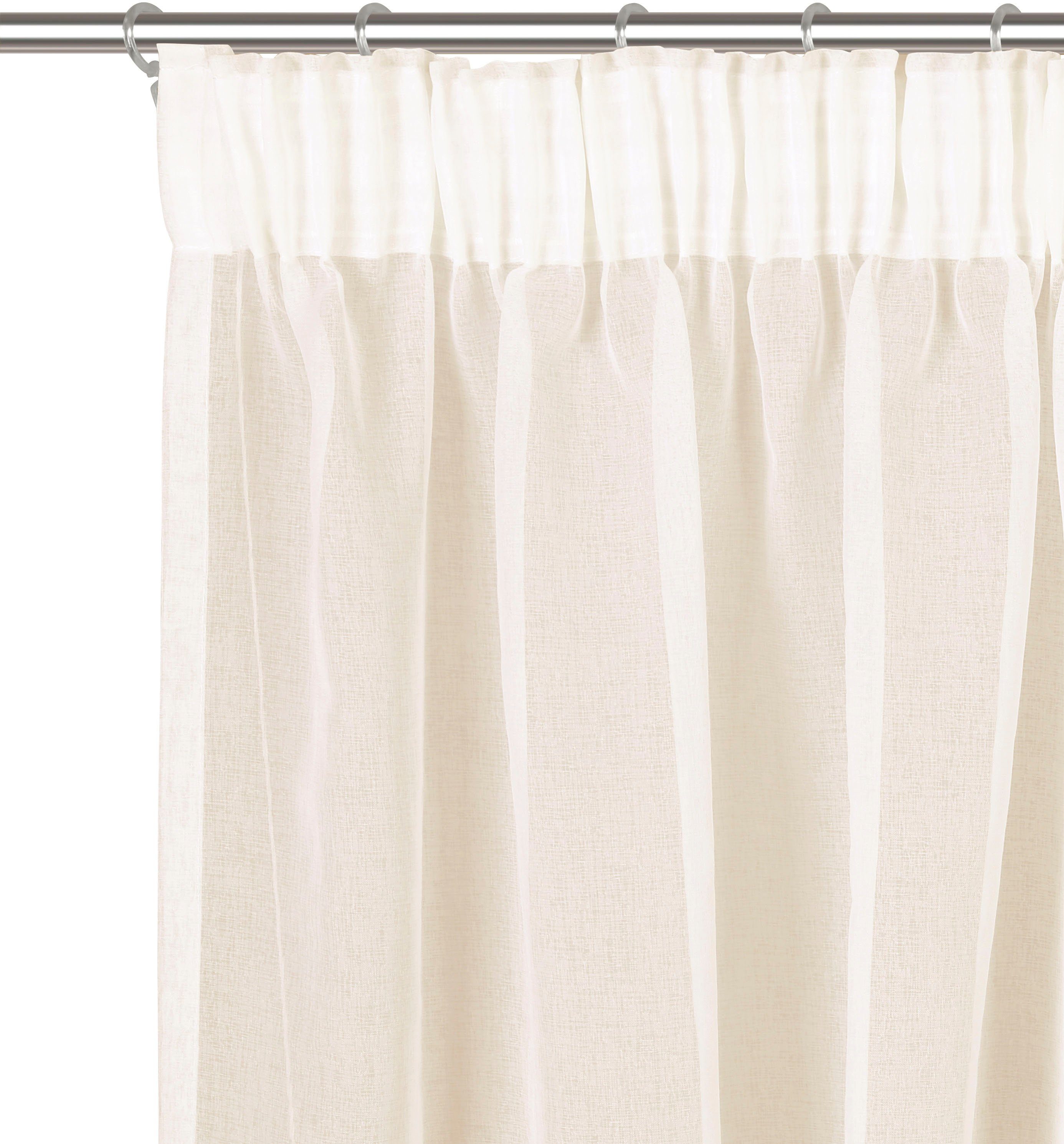 Gardine Dolly, my home, Transparent, transparent, Polyester cream (1 St), Gewebt, Multifunktionsband