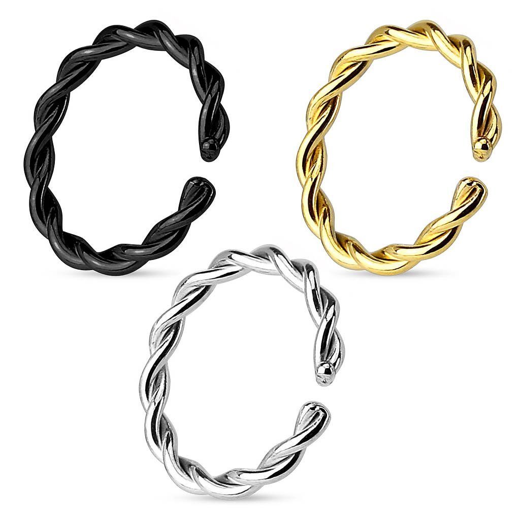 Taffstyle Nasenpiercing Fake Piercing Ring gedreht günstig online kaufen