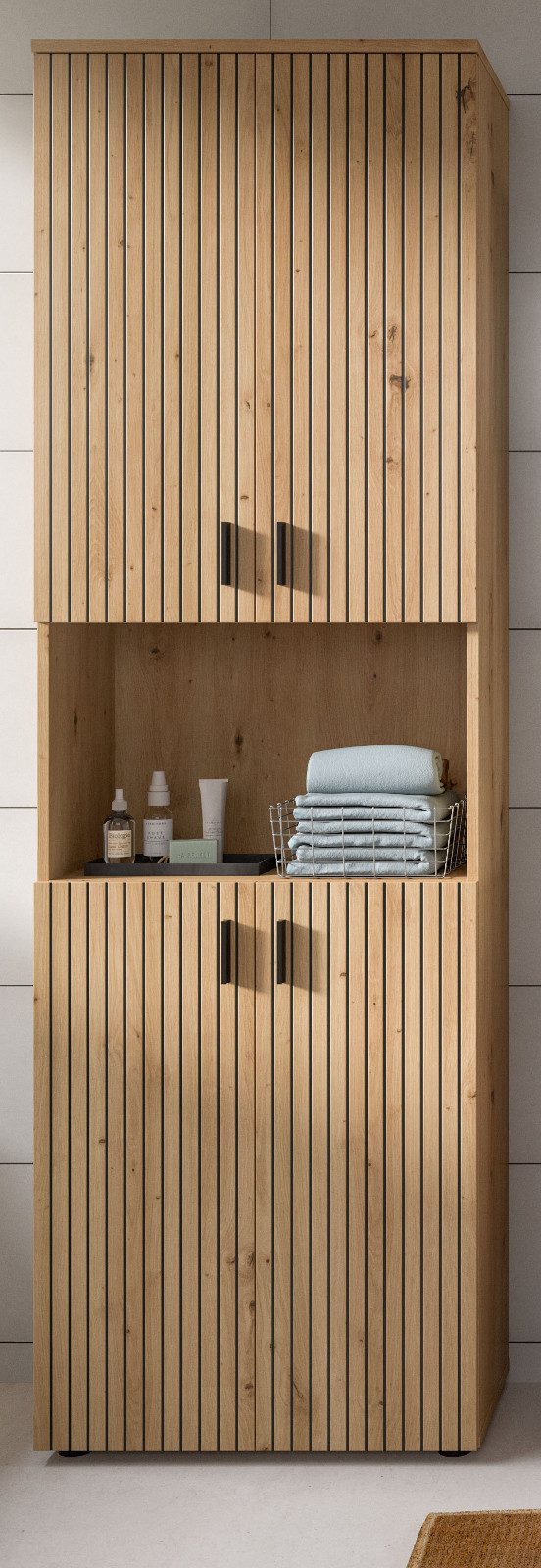 Inn.Furn Hochschrank Livia (Badschrank in Eiche günstig online kaufen