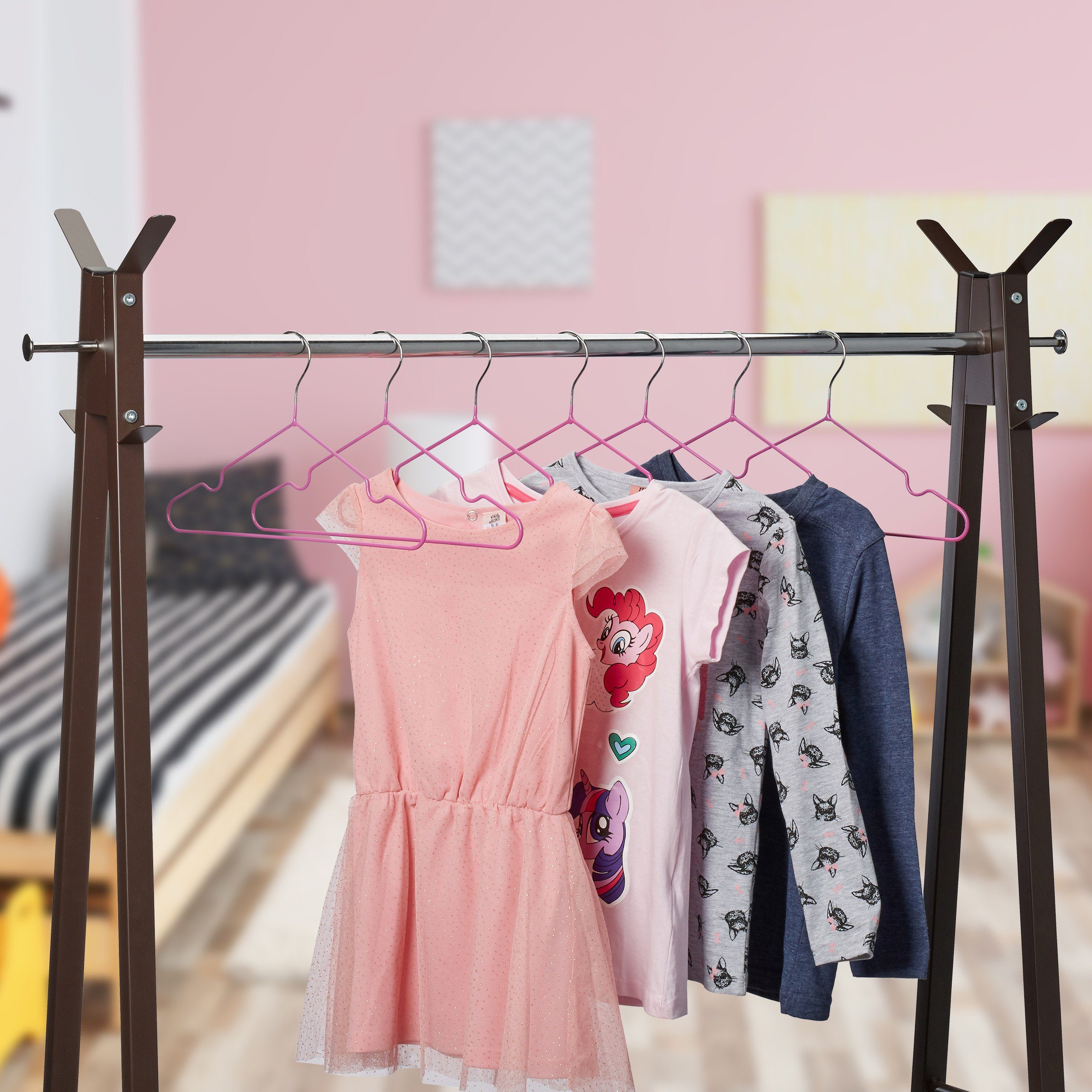 pink x 100 relaxdays Kinderkleiderbügel Kleiderbügel