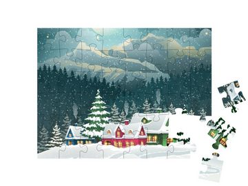puzzleYOU Puzzle Winterlandschaft in den Bergen, 48 Puzzleteile, puzzleYOU-Kollektionen Jahreszeiten