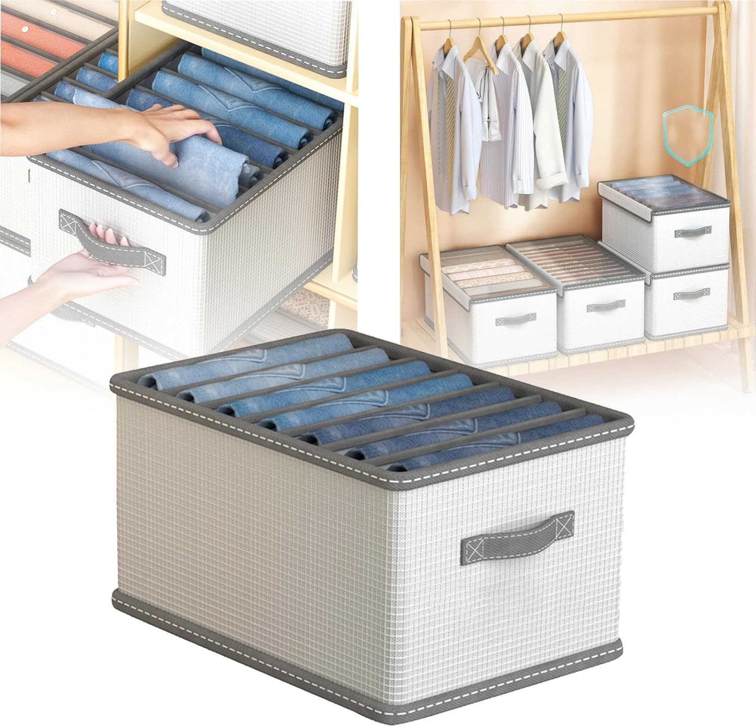 Coonoor Aufbewahrungsbox Kleiderschrank Organizer,9/7 Zellen Faltbare günstig online kaufen