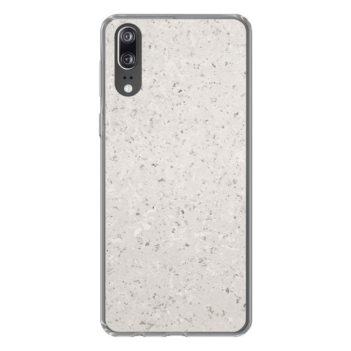 MuchoWow Handyhülle Granit - Grau - Muster - Design - Weiß Handyhülle Huawei P20 Handy Case Silikon Bumper Case