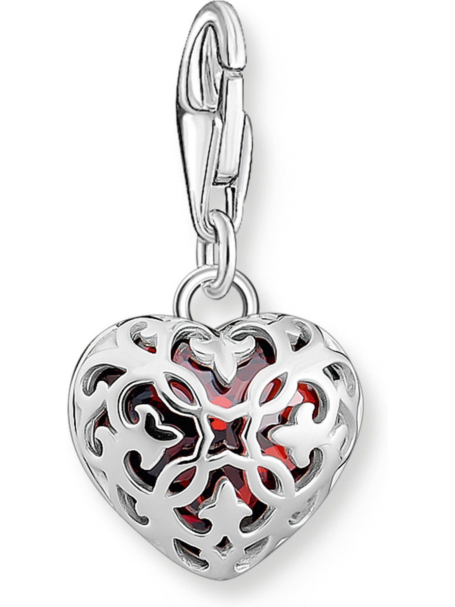 THOMAS SABO Kettenanhänger Thomas Sabo Damen-Charm 925er Silber Zirkonia Herz