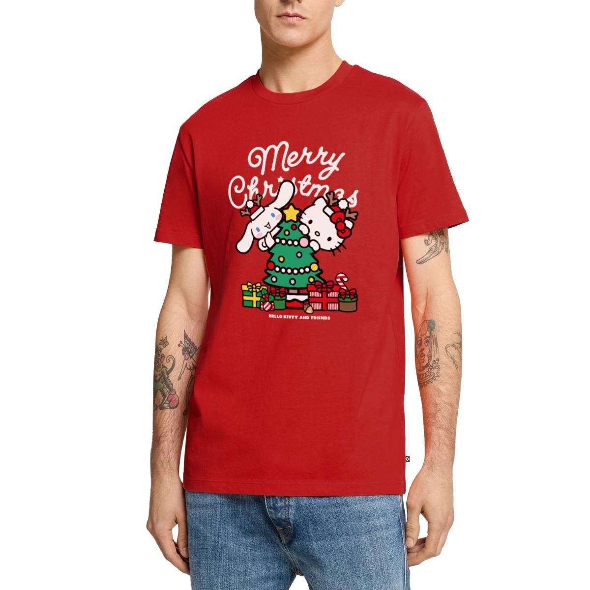 T-Shirt Hello Kitty Und Cinnamoroll Weihnachten Männer Premium T-Shirt