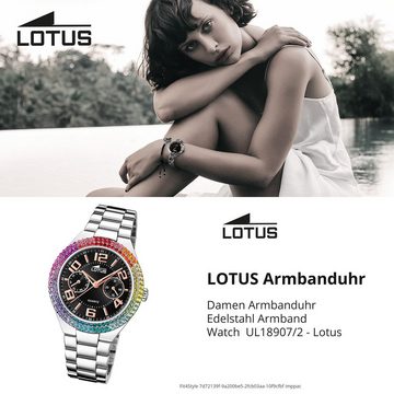 Lotus Chronograph Lotus Damenuhr Edelstahl silber Lotus, (Chronograph), Damen Armbanduhr rund, mittel (ca. 39mm), Edelstahl