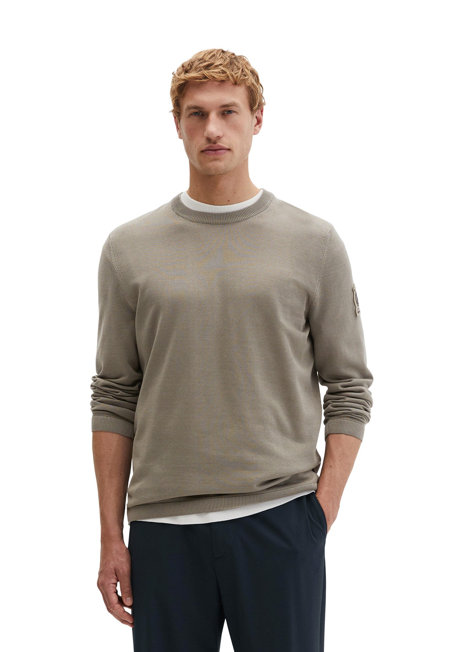Marc O'Polo Rundhalspullover DFB Travel Collection aus reiner Bio-Baumwolle