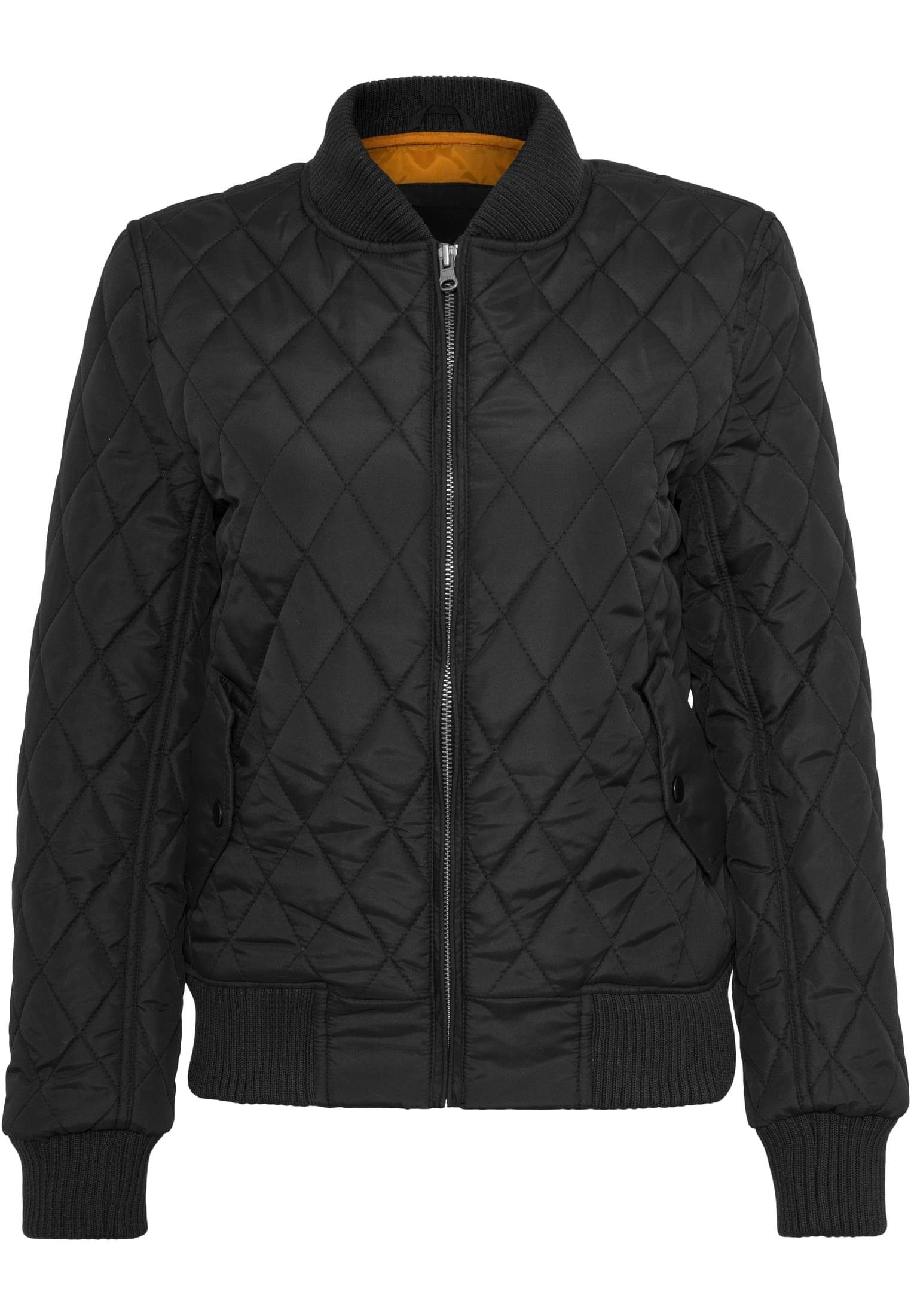 URBAN CLASSICS Outdoorjacke Damen Ladies Diamond Quilt Nylon Jacket (1-St) black