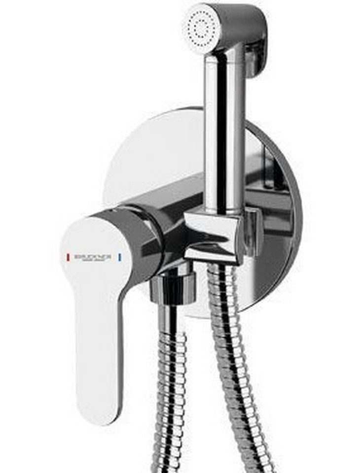 Bruckner Bidetarmatur SIEGER Bidet Unterputz-Armatur mit Stopp-Brause, Rund, Chrom Bruckner-914-007-1