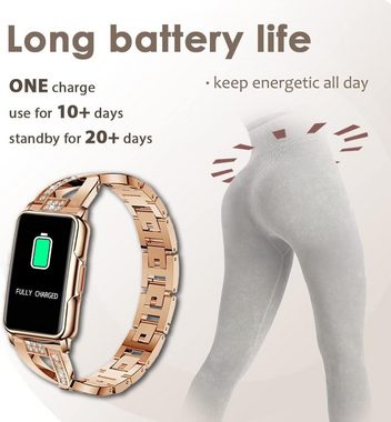 findtime Smartwatch (1,47 Zoll, Android, iOS), mit Diamant Modische Designer Stylische Herzfrequenz Schlafüberwachung