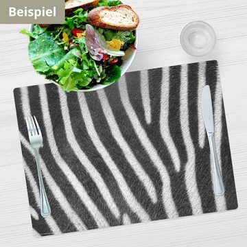 Platzset, Tischsets I Platzsets abwaschbar - Zebra Muster, cover-your-desk.de, (aus erstklassigem Vinyl (Kunststoff – BPA-frei), 4-St., 44 x 32 cm - rutschfeste Tischdekoration), Made in Germany