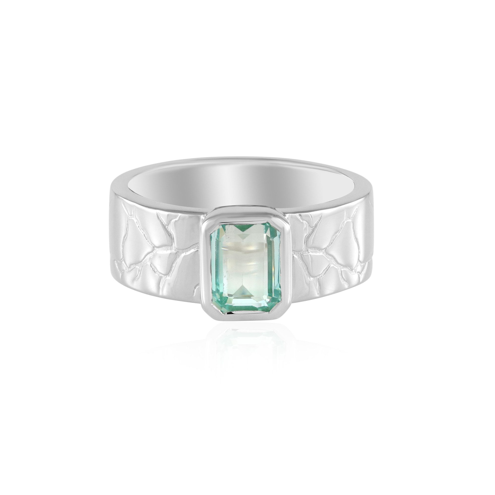 Cavill Solitärring Paraiba Smaragd plattiert Silber Ring (1-tlg)