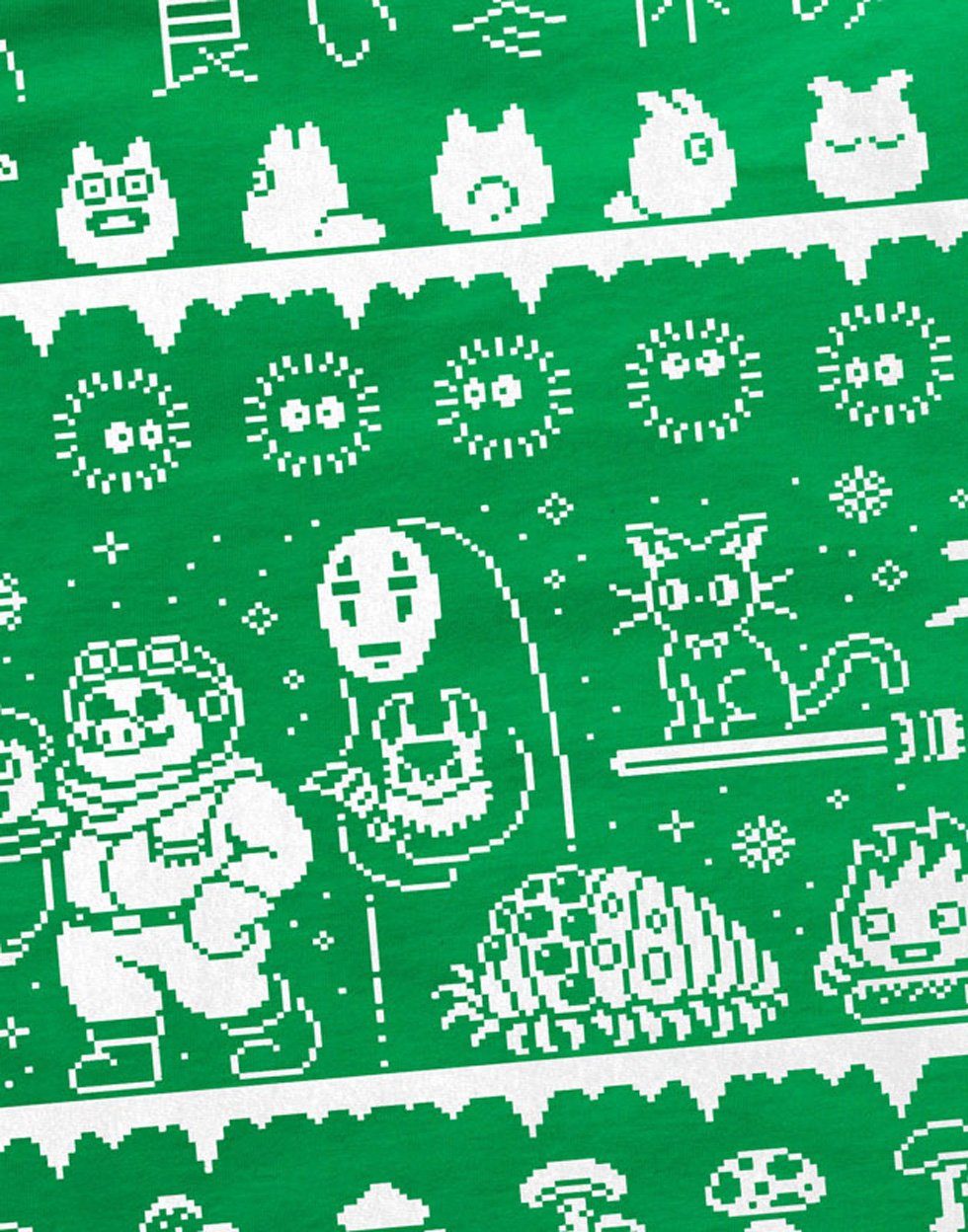 Ghibli T-Shirt t grün totoro mononoke Herren Christmas style3 film Anime chihiro Print-Shirt schloss Sweater
