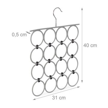 relaxdays Kleiderbügel Schalhalter faltbar, Grau