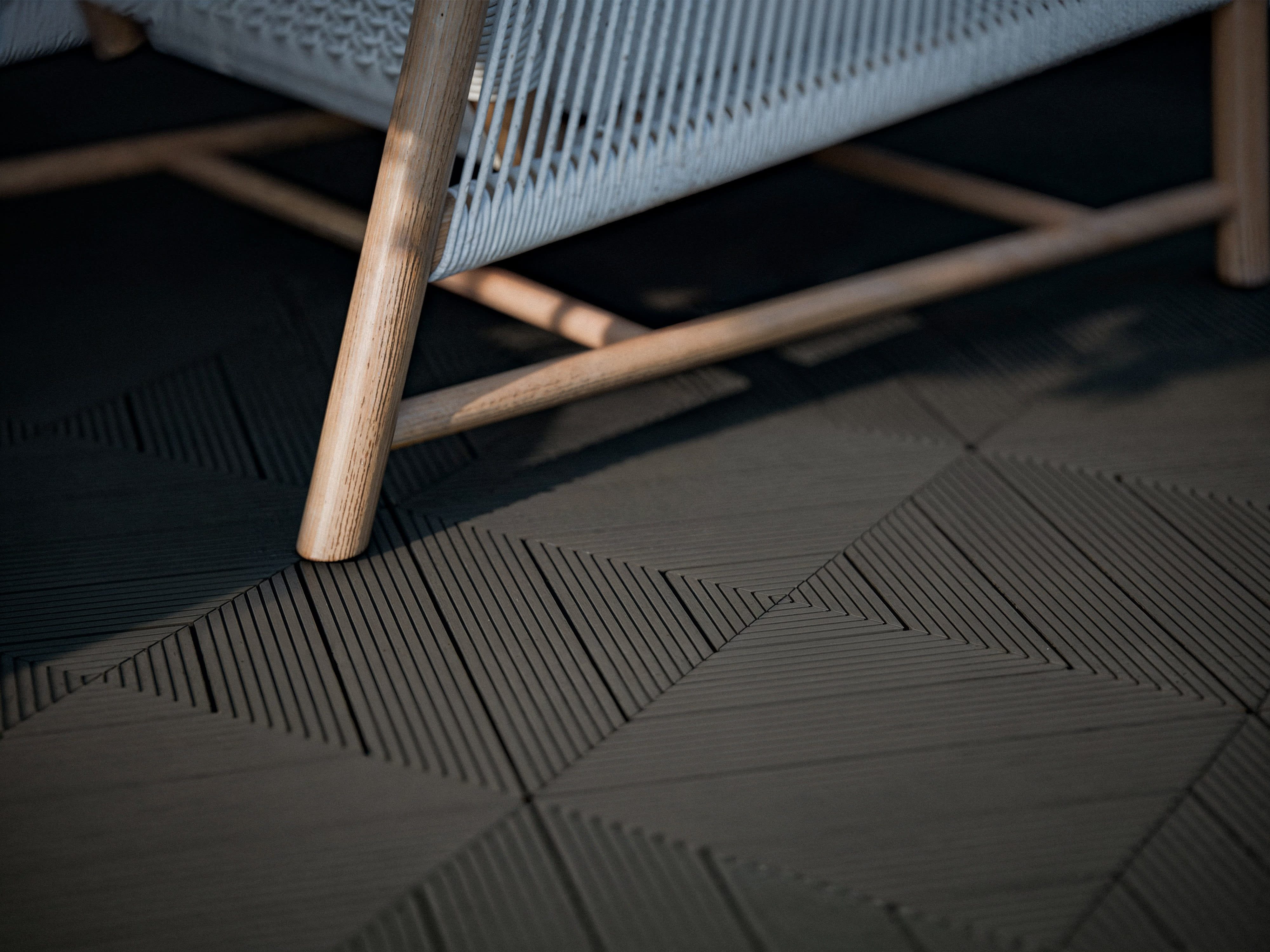 Outgarden Terrassenplatte WPC-Fliese Diagonal Dunkelgrau, WPC 30x30, Dunkelgrau, 1 Fliese