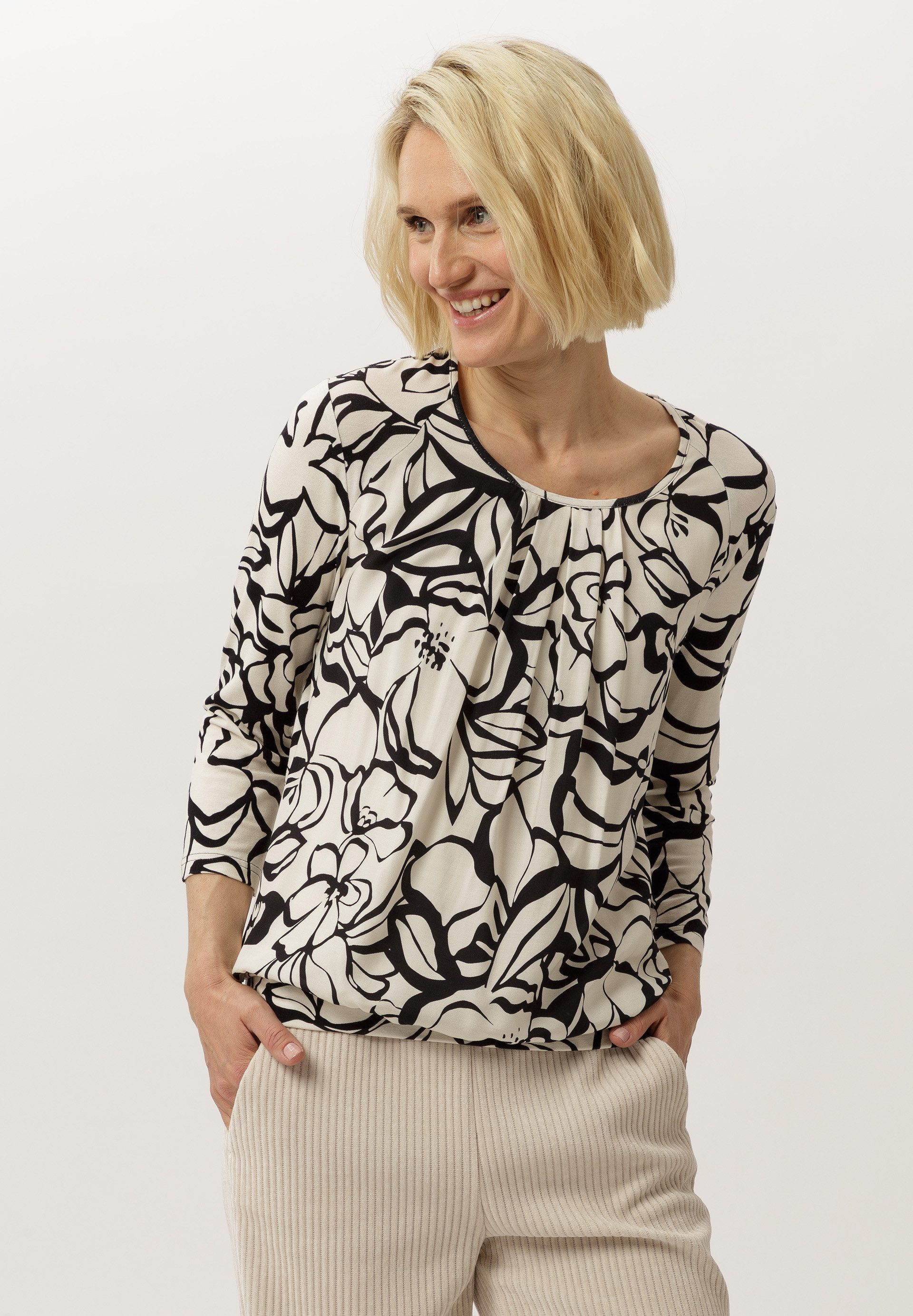 FRANK WALDER Blusenshirt mit aparter Faltenpartie günstig online kaufen