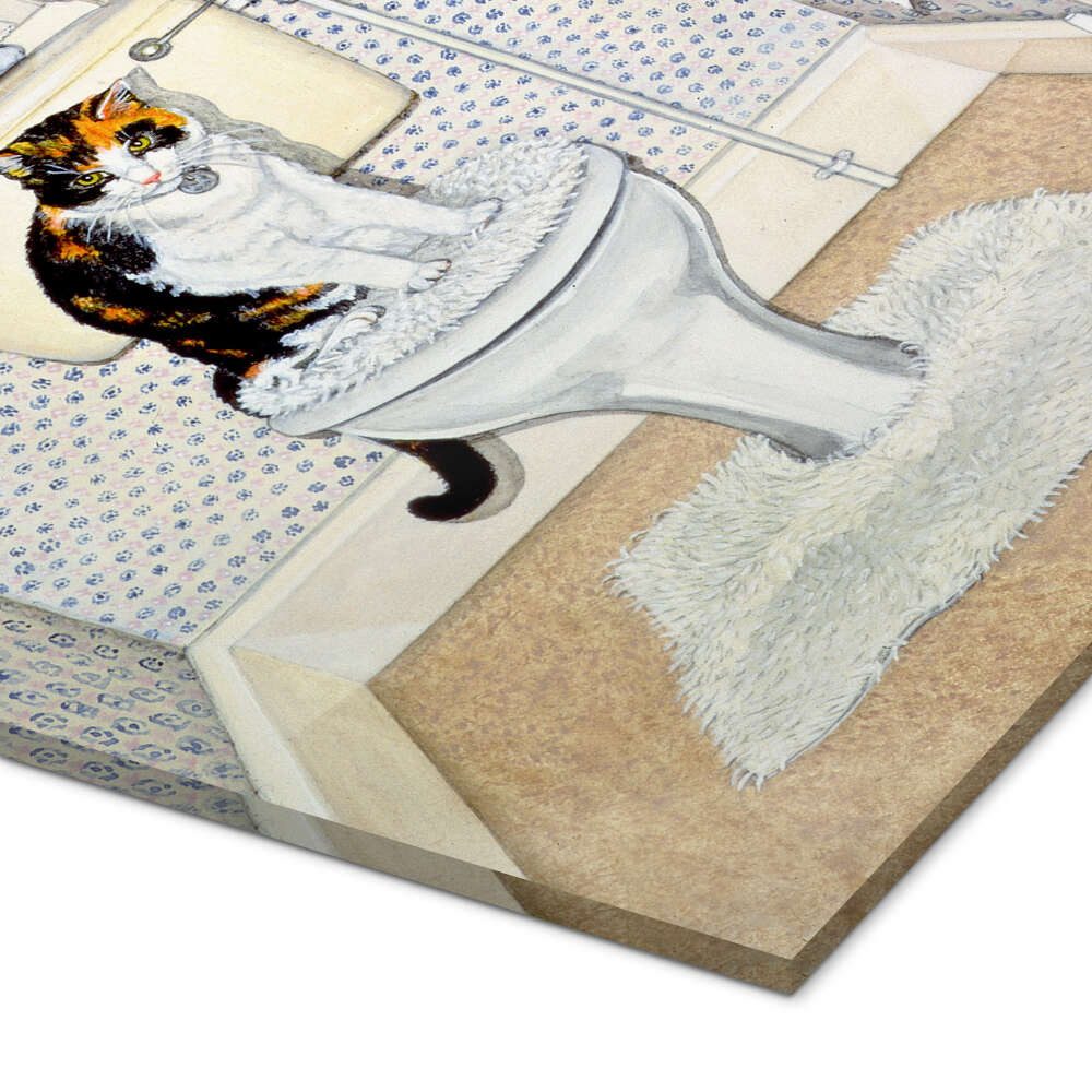 Posterlounge Wandbild Katze auf der Toilette, Ditz, erhältlich als Poster, Leinwandbild, Wandsticker oder Acrylglasbild