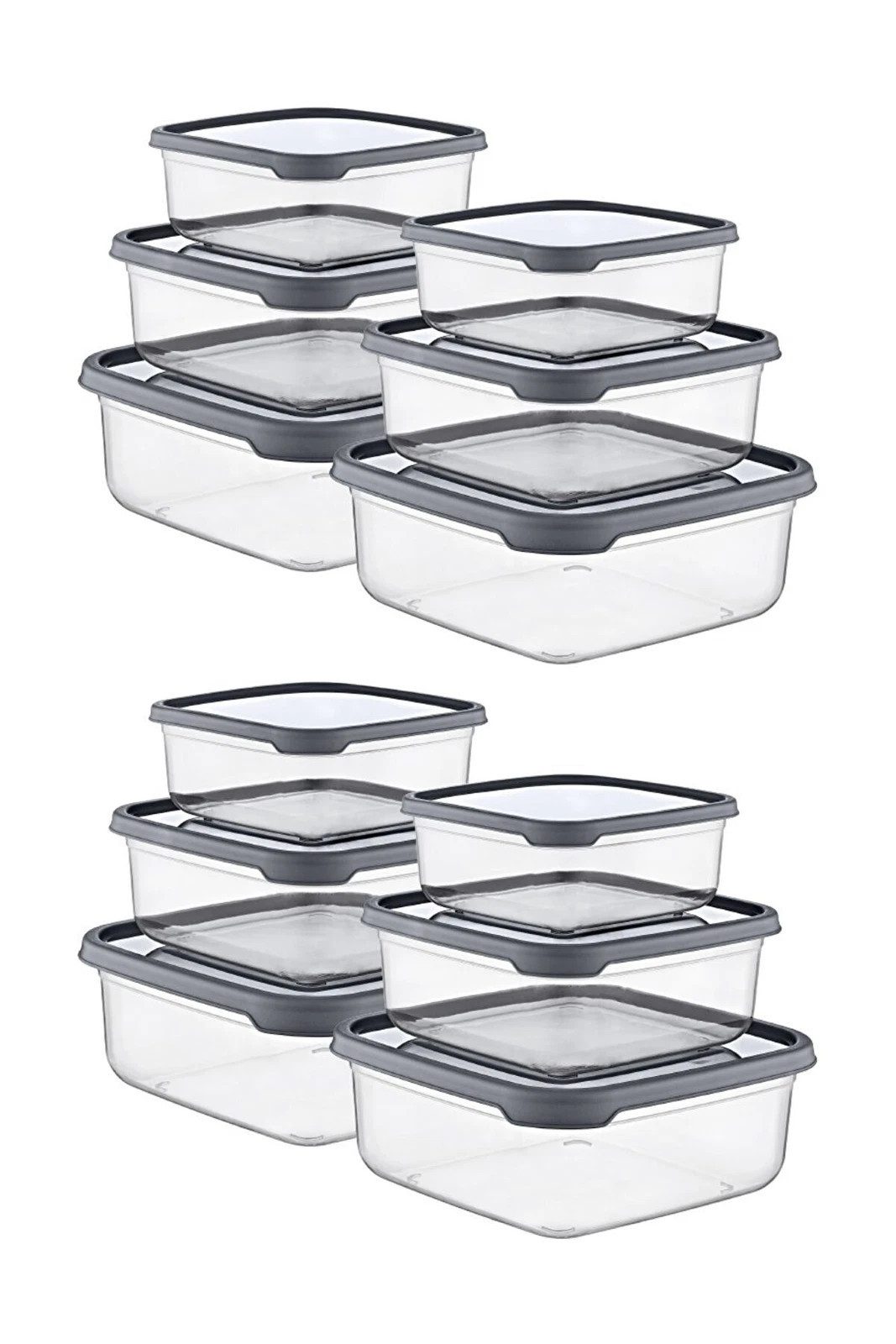 Parpalinam Vorratsdose Frischhaltedosen 12er Lunchbox Brotdose Gefrierdosen Meal Prep Boxen, Kunststoff, (12-tlg., 12er-Set, Ineinander stapelbar)