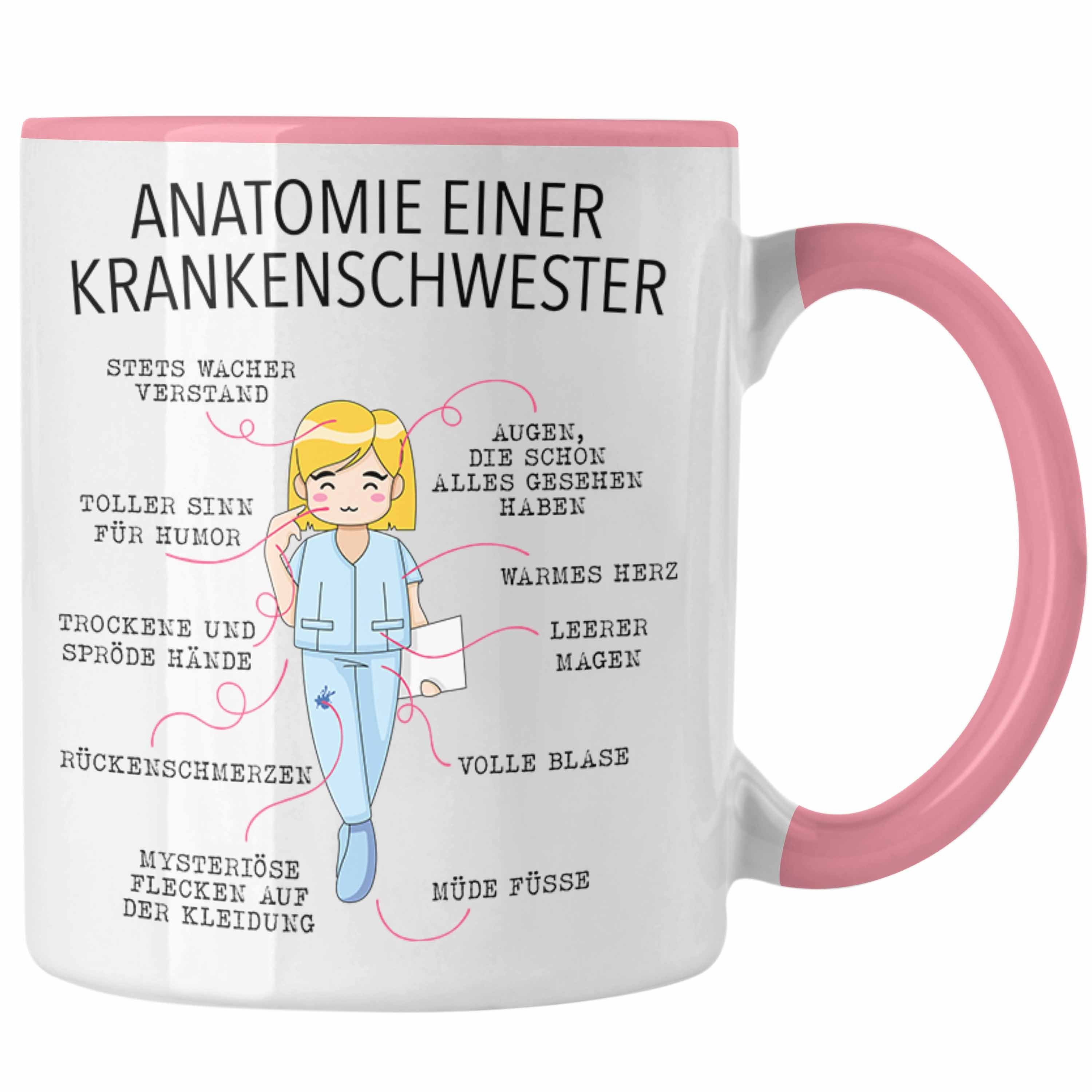 Geschenk - Rosa Trendation Krankenschwester Anatomie Krankenhaus Geschenkidee Ausbildung Krankenschwester Tasse Lustige Trendation Beste Tasse