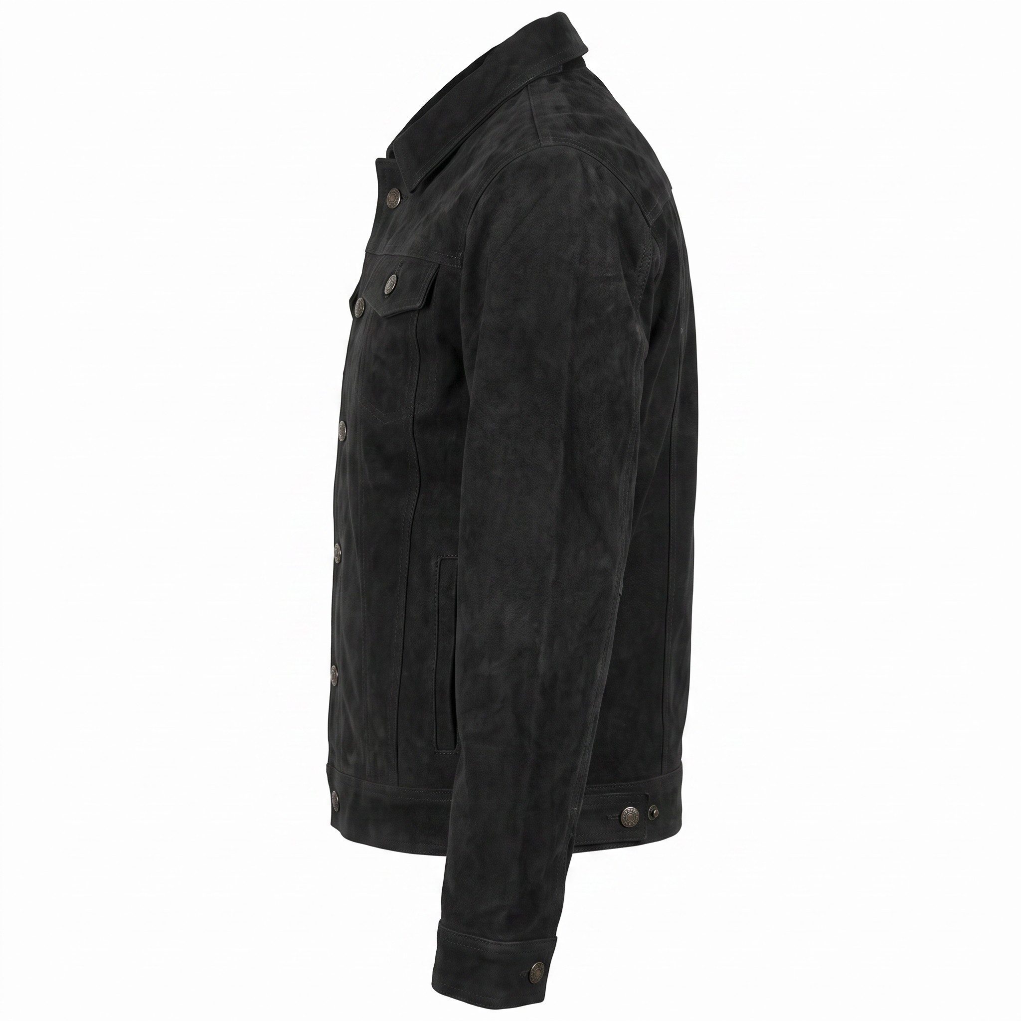 MDM Lederjacke Herren Jeans Jacke Lederjacke Nubuk Büffel Leder – Bild 5 von 5
