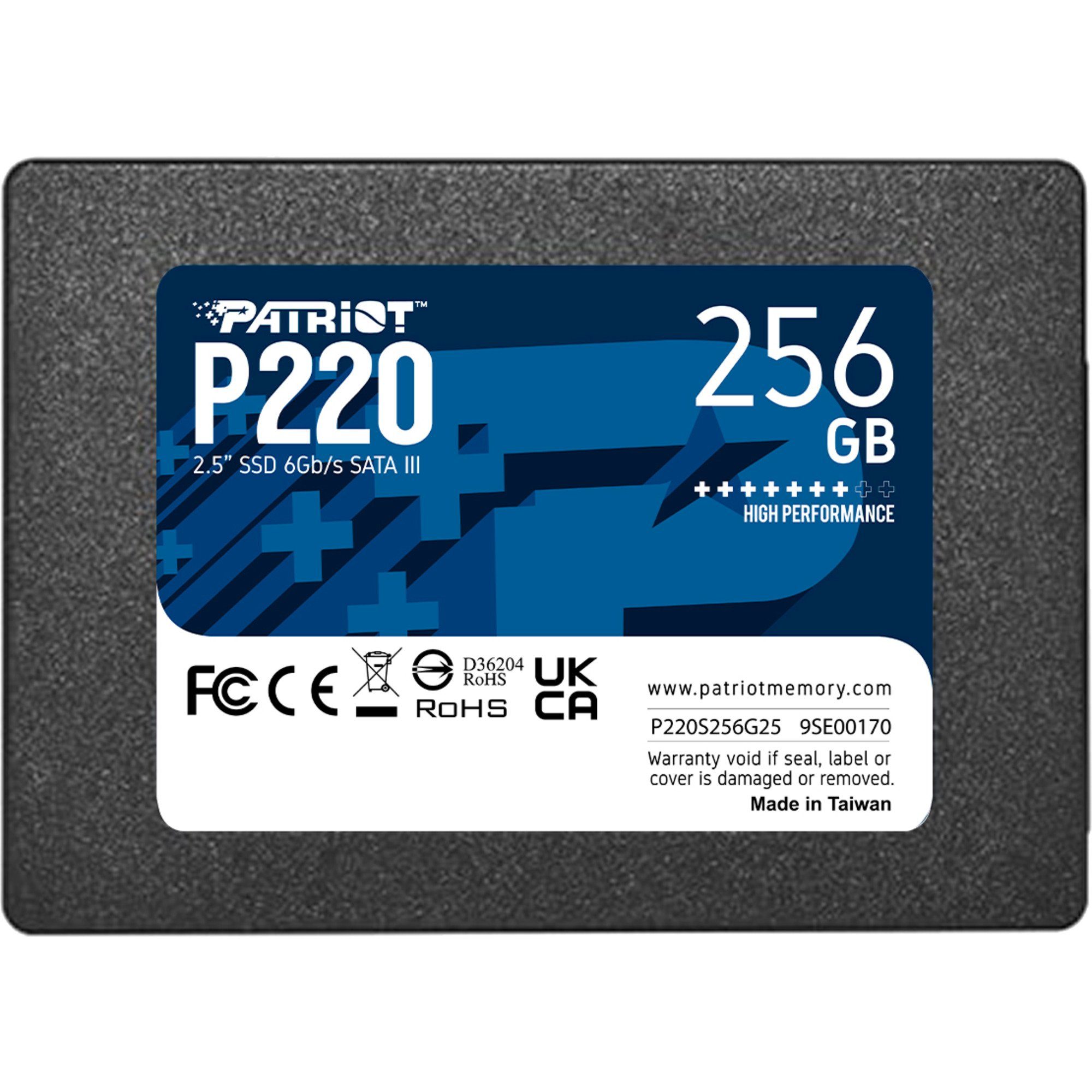 Patriot Patriot P220 256 GB, SSD, (SATA III 6 Gb/s, 2,5) interne HDD-Festplatte (256 GB) 2.5"