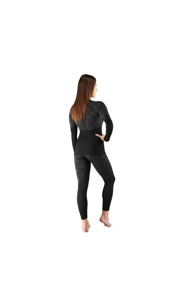 Nils Langarmshirt Funktionsunterwäsche Rosa (Feuchtigkeitstransport, warm) schwarz/grau
