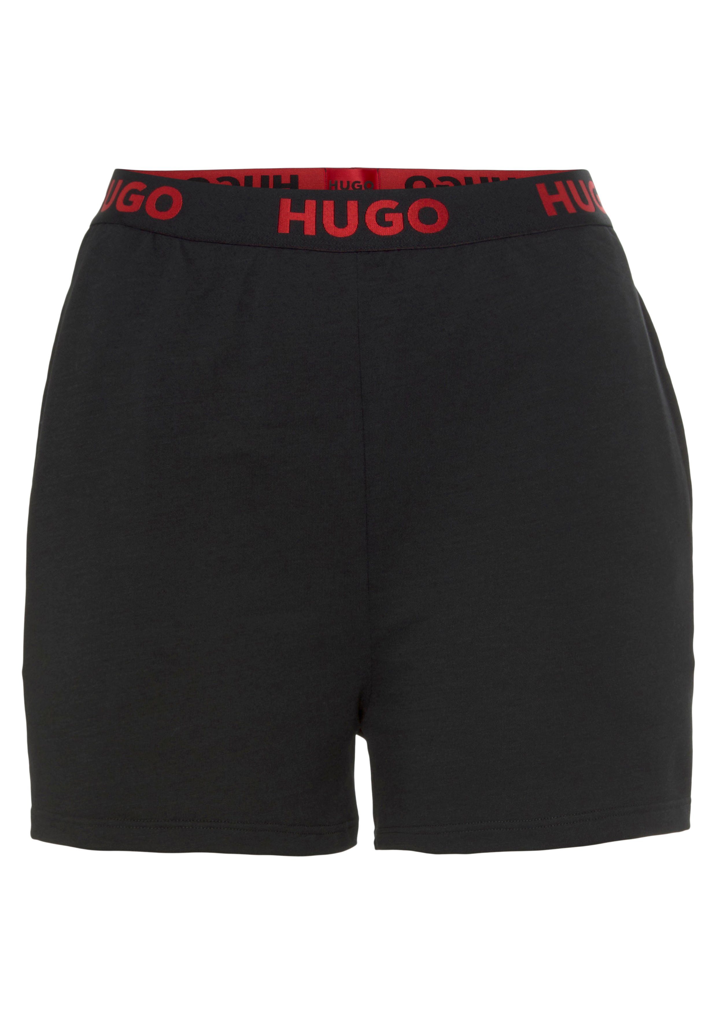 HUGO Logo-Elastikbund Hugo 10249156 SPORTY black Sweatshorts mit LOGO_SHORTS 01