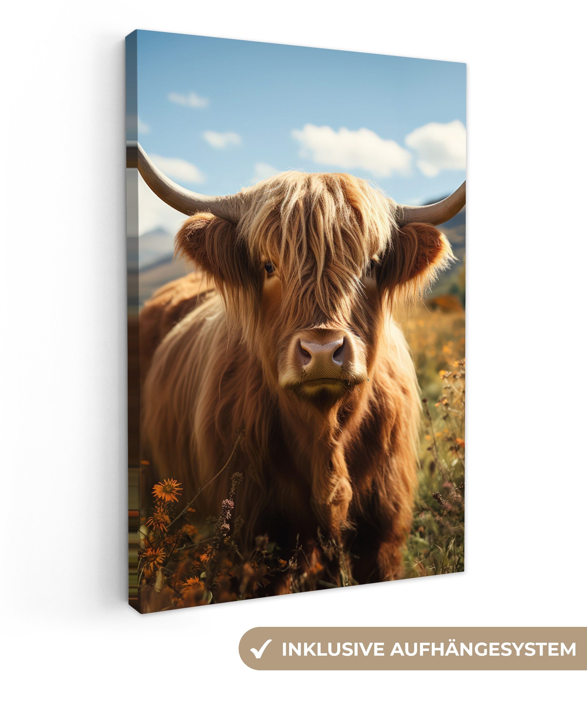 OneMillionCanvasses® Leinwandbild Schottischer Hochländer - Tierporträt günstig online kaufen