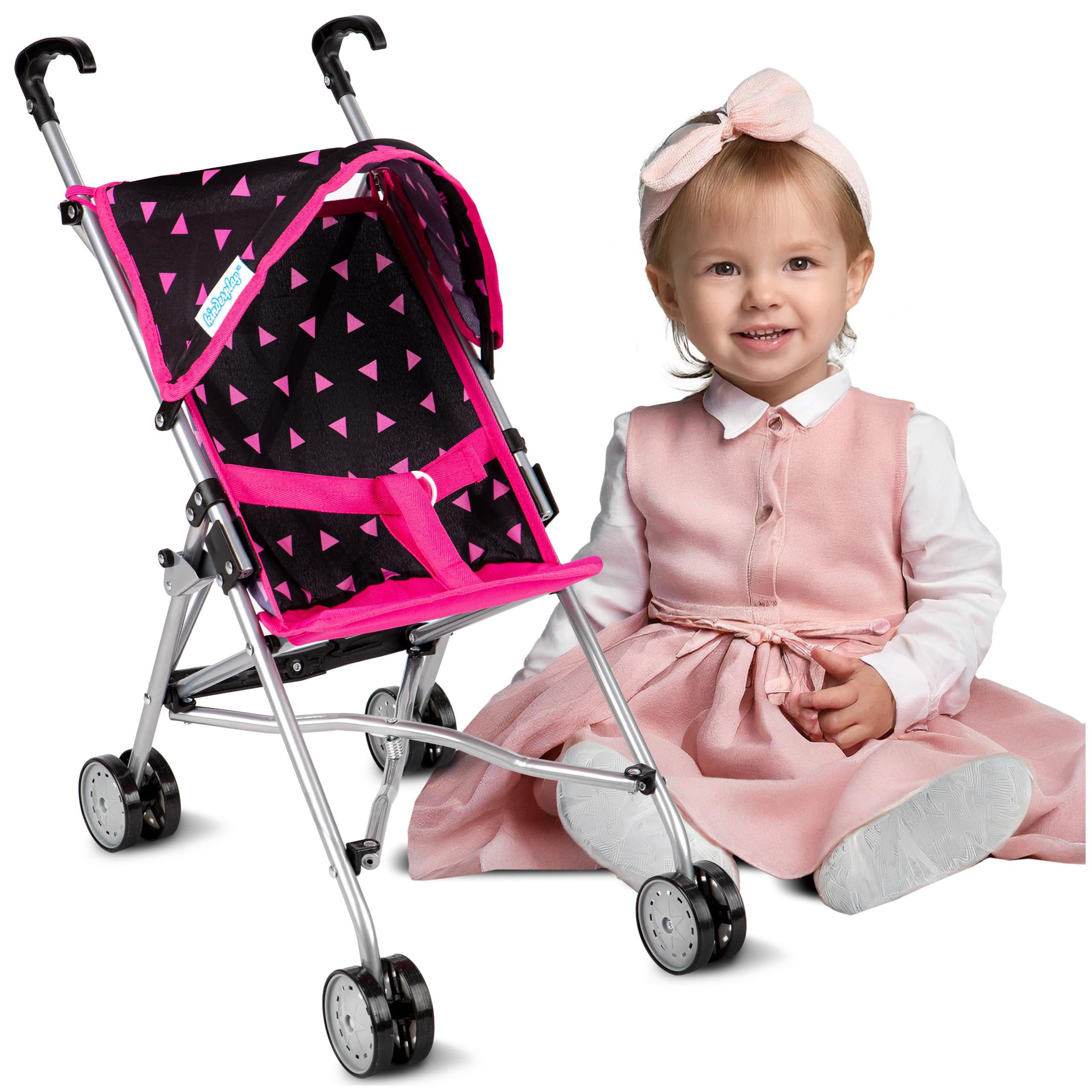 Kinderplay Dolls & Strollers Puppenbuggy Puppenbuggy mit Verdeck – leicht faltbar – Spielspaß ab 2 Jahren