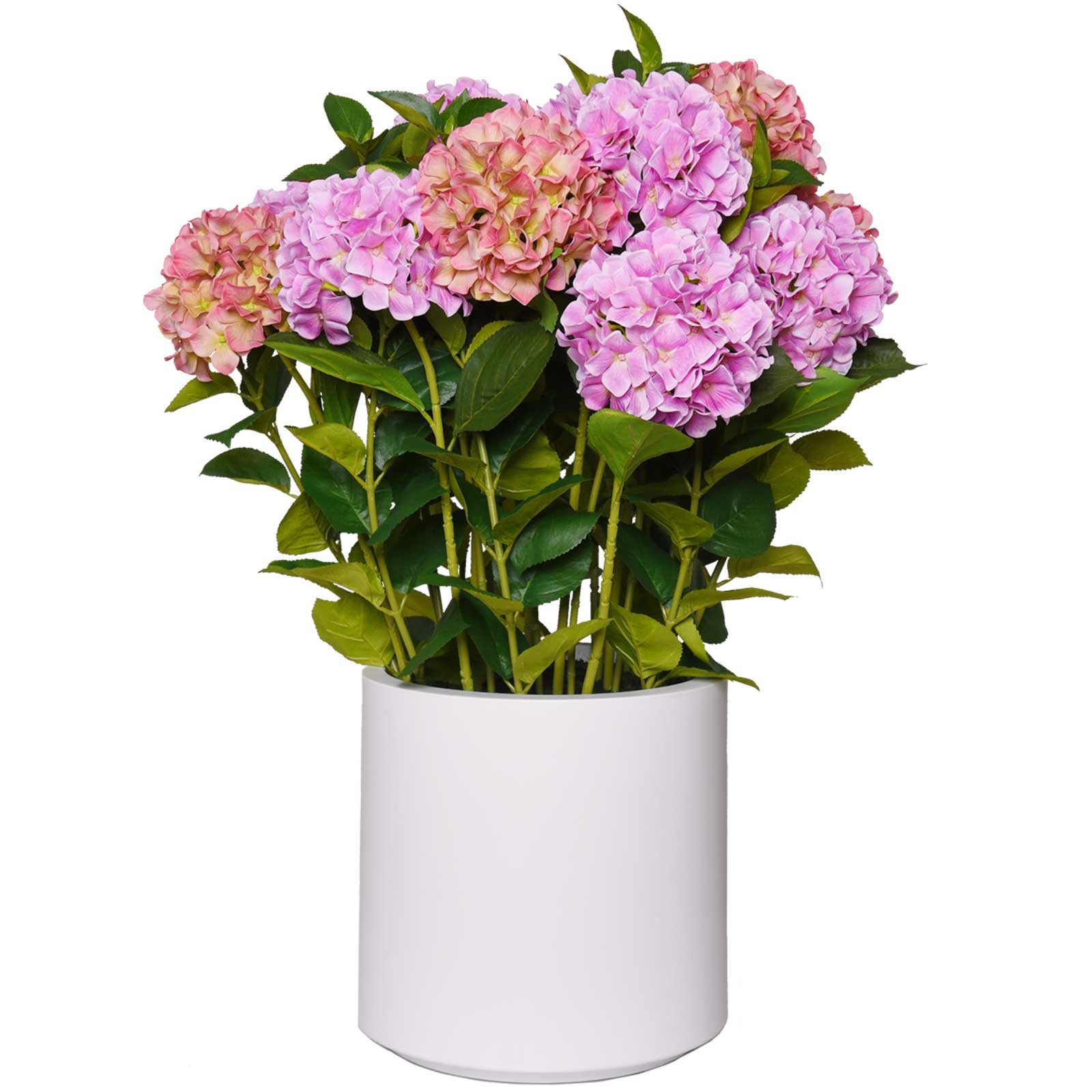 Kunstpflanze Kunststoff HYDRANGEA Rund - Rosa, günstig online kaufen